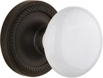 Nostalgic Warehouse Rope Rosette White Porcelain Knob Single Dummy Orb. Fixed Price $104.00.