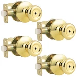 Gobekor 4PK Privacy Interior Door Knobs Polished Brass Bedroom Lock Gold. Fixed Price $88.49.