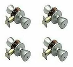 (4-SETS) Design House 787341 Tulip Privacy Knob Silver Satin Chrome-dhi Corp.. Fixed Price $19.99.