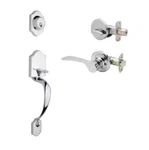 Copper Creek Polished Stainless Handleset W/ Right Scandinavian Trim. Fixed Price $39.99.