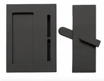 Emtek 222202US19 Modern Rectangular Surface Jamb Mounted Privacy Lock - Black. Fixed Price $150.00.