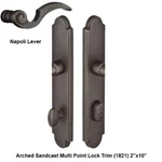 Emtek Double Entry Door Keyed Set Napoli Lever & Arched Sandcast Trim Cfg #5 New. Fixed Price $225.00.
