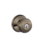 Schlage F51A-GEO-620 Georgian Knob Keyed Entry Lock, Antique Pewter. Fixed Price $57.58.