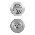 Brinks Commercial - Keyed Entry Door Knob With Deadbolt Set, Satin Chrome Fin.... Fixed Price $85.60.