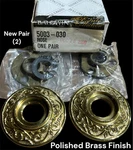 Baldwin Estate Rose 5003-030 Polished Brass Finish Pair (2) Handle Trim Ring Nos. Fixed Price $24.99.
