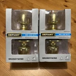 (2-PK) Defiant Brandywine Bed/bath Door Knob Polished Brass 1008974346. Fixed Price $15.37.