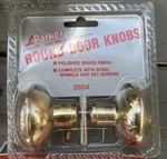 (2) Parker Interior Passage Hall/closet Non Locking Door Knobs Round Brass #2604. Fixed Price $18.89.