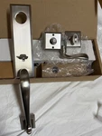 Baldwin Reserve Del Mar Front Door Handleset Satin Nickel Curv Lever 9BR1801-272. Fixed Price $149.99.
