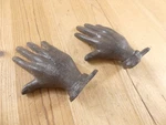 2 Cast Iron Hands Door Handles Coat Hooks Paperweight Rustic Decor Wall Mount. Fixed Price $38.99.