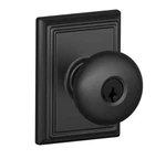 Schlage Matte Black Keyed Entry Plymouth Door Knobset F51A 622 Add. Fixed Price $23.99.