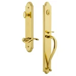 Grandeur 849703 Hardware Arc One-piece Dummy Handleset Grip Bellagio Brass. Fixed Price $350.00.