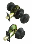 Design House Cambridge Brass Knob And Deadbolt In Bronze. Fixed Price $32.74.