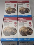 Lot Of 4 Hyper Tough Bed & Bath Door Knobs Antique Brass Interior Locking New. Fixed Price $32.00.