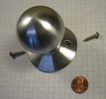 Schlage #F170N-ORBIT Dummy Knob, Wrought Brass, Satin Chrome Finish. Fixed Price $14.95.