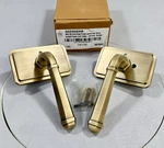 Signature Hardware Matteen Privacy Door Lever Set In Antique Brass - 407842. Fixed Price $74.59.