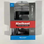 Kwikset Privacy Door Handle W/ Lock, Tripoli Matte Black, Microban. Fixed Price $34.99.