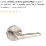 Sure-loc Door Hardware Basel Lever Dummy Item #2582417 Model #BS100-RD 15. Fixed Price $24.99.