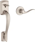 Satin Nickel Avalon Front Door Handle Set With Reversible Lever & Microban Prote. Fixed Price $138.99.