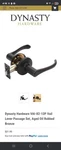 Venetian Bronze Vail Lever Door Handle Dynasty Hardware # VAI-82-12P. Fixed Price $15.00.