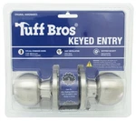 Worldwide Sales Online Tuff Bros Keyed Entry Door Lock, Satin Nickel Ball Knob. Fixed Price $24.85.