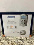 Schlage Keypad Deadbolt Security Lock Set Accent Door Lever Brushed Nickel. Fixed Price $111.75.