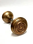 Antique Vintage Door Knob Set, Brass, Ornate Design Art Deco, Victorian. Fixed Price $85.00.