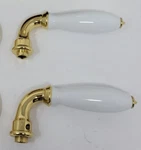 Baldwin 5850 030 Mr Amelia Porcelain Lever Polished Brass Pair - Less Rose. Fixed Price $79.99.