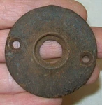 Antique Door Knob Rosette, Escutcheon, Cast Iron? From Grandpas' Old House. Fixed Price $6.00.