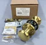 Baldwin Round Privacy Door Knob, Rose Satin Brass - PVROUTRR044. Fixed Price $92.82.