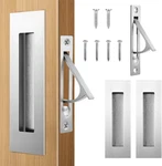 Hbl' Pocket Door Hardware Set 2 Recessed Flush Finger Pulls & 1 Edge M.... Fixed Price $29.74.