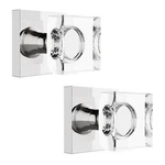 2 Pack Polished Chrome Dummy Door Knobs - Crystal Glass, Sliver Square Modern. Fixed Price $66.25.