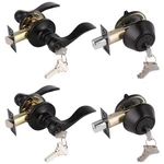 Gobrico 2 Pack Matte Black Keyed-alike Door Levers And Double Cylinder Deadbolts. Fixed Price $66.20.