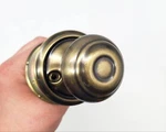 Schlage Door Knob Passage Latch 2-3/8" Backset Antique Brass 609 Geo F10S. Fixed Price $24.99.