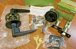 Sure-loc Entry Leverset / Door Handle, Keyed Lock & Cylinder Deadbolt Bronze. Fixed Price $33.50.
