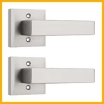 Knobwell 2-PACK Brushed Nickel Square Dummy Door Handles Hall/closet Interior. Fixed Price $43.66.