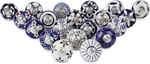 Ceramic Cabinet Knobs Colorful Blue And White Drawer Pulls Hardware 12/20 Pk. Fixed Price $33.99.