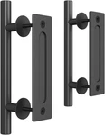 2PCS 12" Pull Flush Barn Door Handle Set, Large Rustic Two-side Design, For. Fixed Price $35.73.