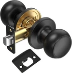 1-PACK, Passage, Matte Black Round Door Knobs, Ball. Fixed Price $17.98.