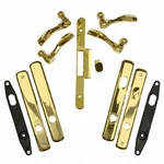 Andersen Newbury Double Door Complete Trim Set - Active / Passive Bright Brass. Fixed Price $749.95.