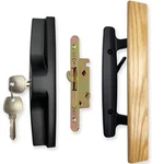 Allywasai Sliding Patio Door Handle Set With Key + No Keeper, Black. Fixed Price $52.88.