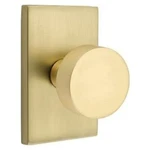 Emtek 5112ROUUS4 Satin Brass Round Passage Door Knob W/ Modern Rectangle Rose. Fixed Price $118.99.