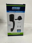 Schlage Greenwich Matte Black Door Handleset Grip With Latitude. Fixed Price $48.99.