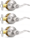 3PK Probrico Interior Privacy Door Knob Lever Keyless Locking Handle DL12061SNBK. Fixed Price $36.00.