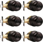 Probrico Ball Privacy Door Knobs And Bath 6 Pack, Oil Rubbed Bronze. Fixed Price $67.21.