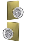 Schlage Hobson Nonturning Century Trim Glass Knob, Satin Brass FC172 608. Fixed Price $21.99.