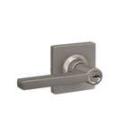 Straight Lever With Square Trim Keyed Entry Door Handle, Satin Nickel Finish. Fixed Price $28.11.