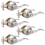 Knobonly 5 Pack Brushed Satin Nickel Door Lever Privacy Handles Zinc Alloy. Fixed Price $104.58.