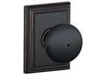 Schlage Plymouth Bed And Bath Door Knob W/ Addison Trim Aged Bronze. Fixed Price $20.99.