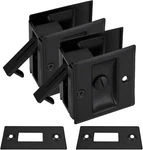 Home Master Hardware Privacy Pocket Door Lock Pull 2-3/4 X2-1/2 , BLACK-2PACK. Fixed Price $33.99.