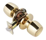 Faultless Polish Brass Door Knob With Lock And Key - Exterior Interior. Fixed Price $17.95.